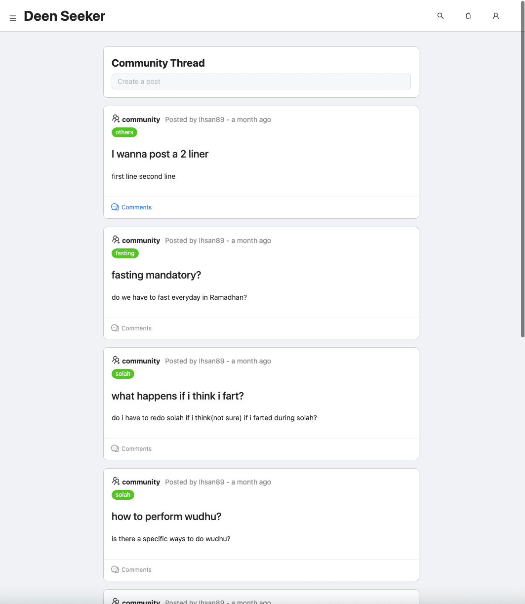 DeenSeeker project preview